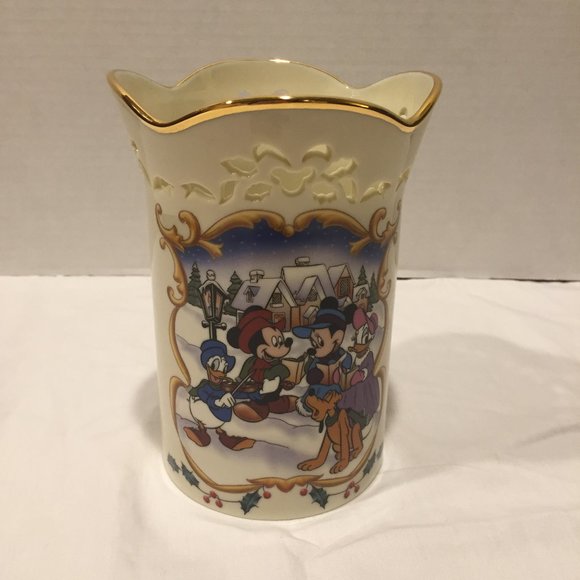 Mickey's Candlelight Carolers Disney x Lenox Vase - Picture 1 of 6